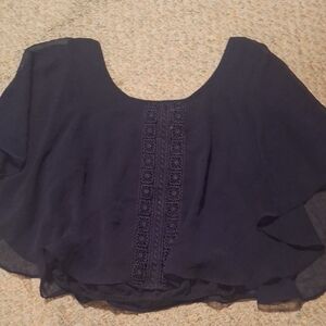 Elegant Navy Blue Women's Top